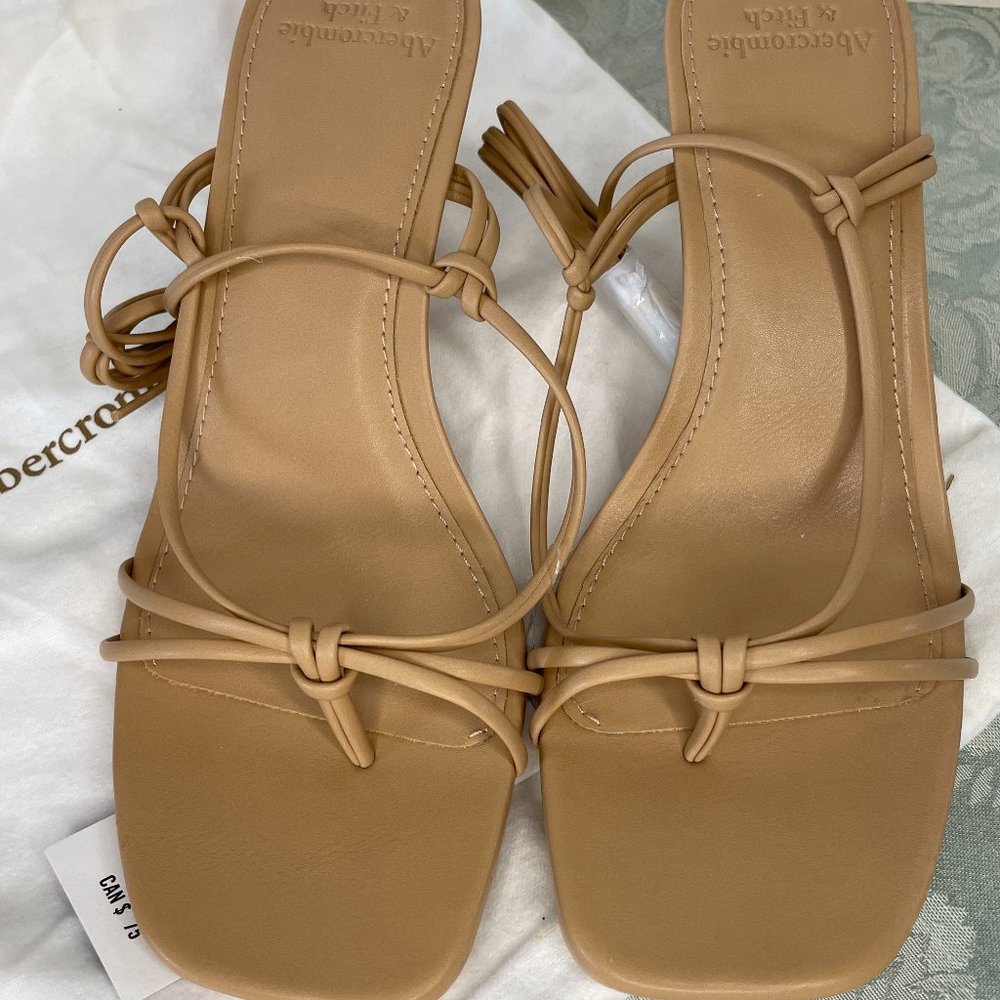 Abercrombie & Fitch Nude Strappy Heel Sandals Size 7